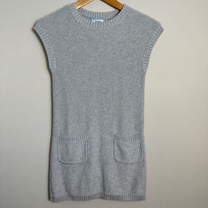 Old Navy Women's Gray‎ Glitter Sleeveless Knit Long Tunic Sweater Medium Pockets